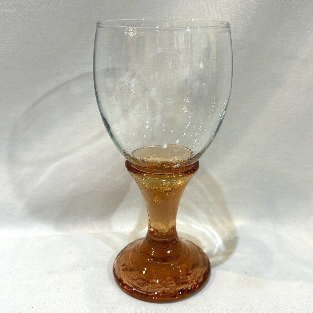 Fire and Light Stem Wine Glass Drinking Goblet Copper Gold Stem